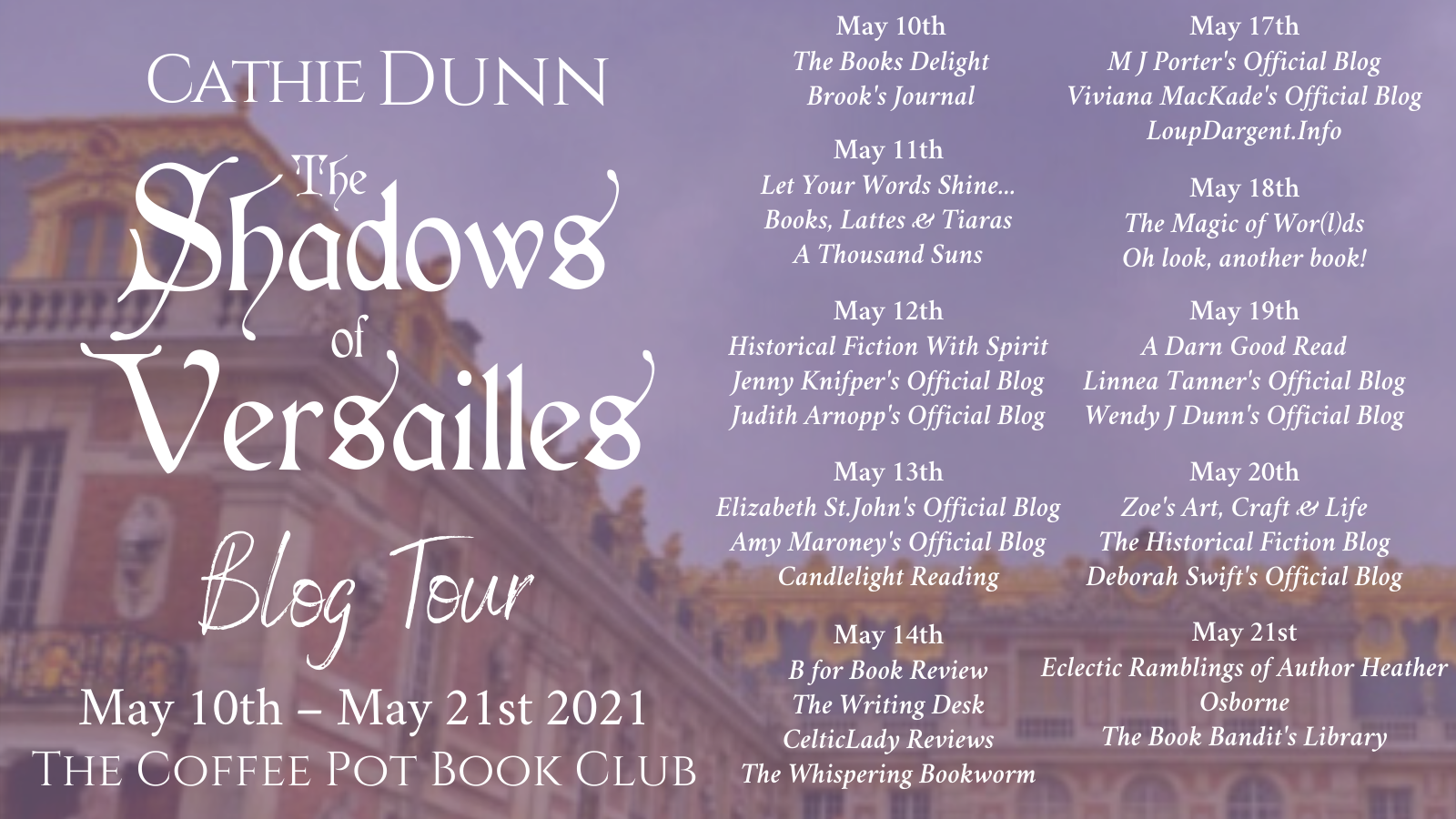 The Shadows of Versailles Tour Schedule Banner