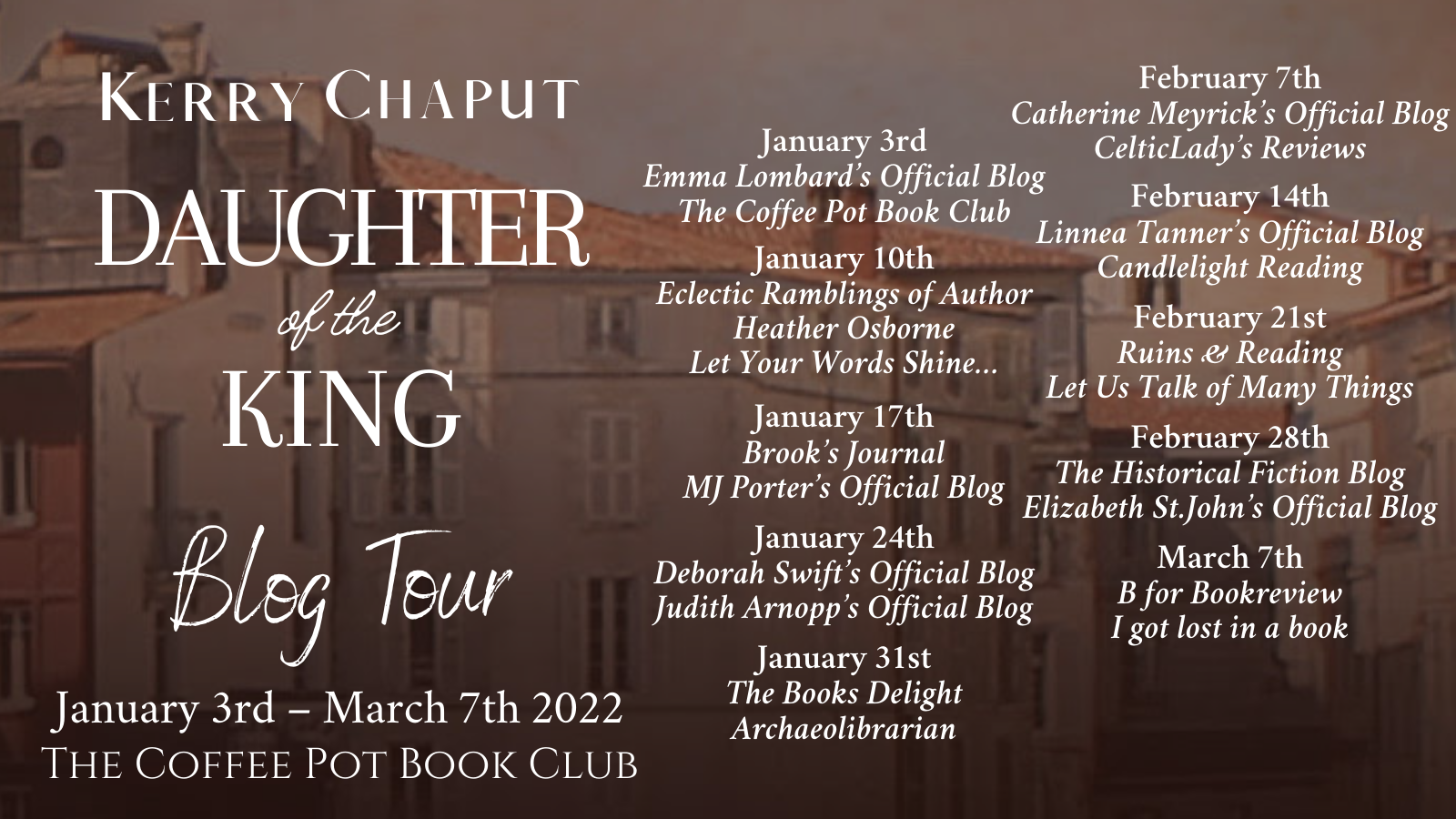 Daughter of the King Tour Schedule Banner